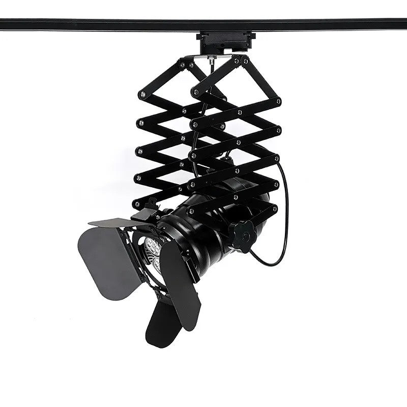 Šinski scenski monofazni reflektor E27 Ø270mm, raspon 760mm — crna