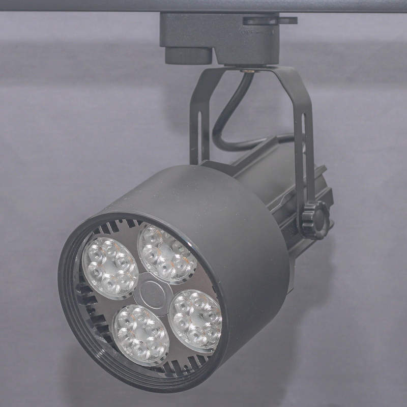 Šinski monofazni reflektor E27 Ø100×160mm — crna