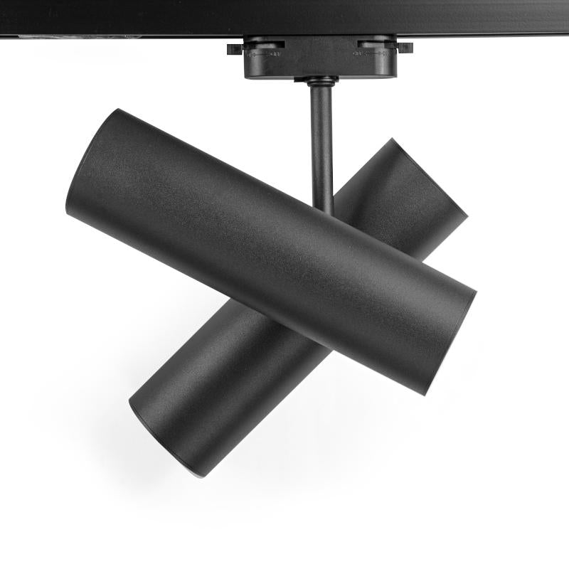 Šinski monofazni top 2xGU10 200×150×60mm — crna