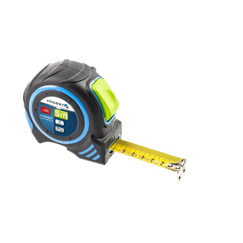 HÖGERT Potezni metar 5 m × 19 mm — magnetni vrh, automatska kočnica