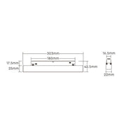 Magnetna šinska LED svetiljka difuzna 12W Dual White — crna