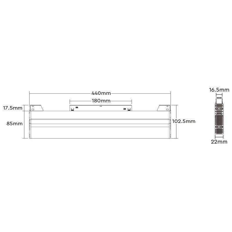 Magnetna šinska LED svetiljka tačkasta 20W Dual White — crna