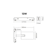 Magnetna šinska LED top svetiljka 12W Dual White Zigbee — crna