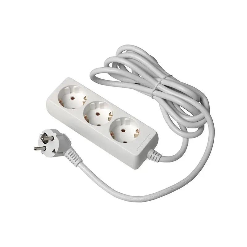GTV LED Prenosna priključnica trostruka — kabl 5 m, 3 × 1,5 mm², bela