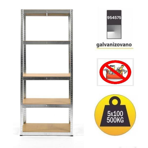 Polica metal-medijapan 180x75x40cm 5X100kg