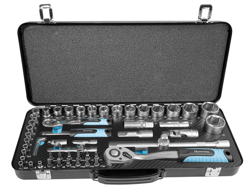 QUANTOOL Set nasadnih ključeva i bitova 1/4" i 1/2" — 56 delova