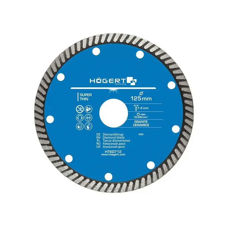 HÖGERT Dijamantska rezna ploča super tanka — 125 mm