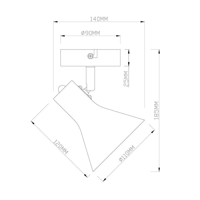 SPOT LAMPA NINA 1XE14 CRNA R80161002