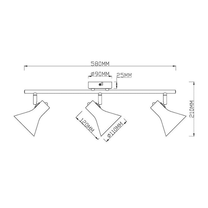 SPOT LAMPA NINA 3XE14 CRNA R80163002
