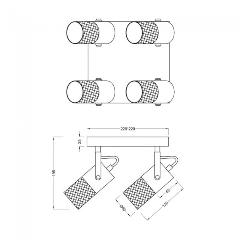 LED spot Tosh 4 x E14 — 15 W, IP20
