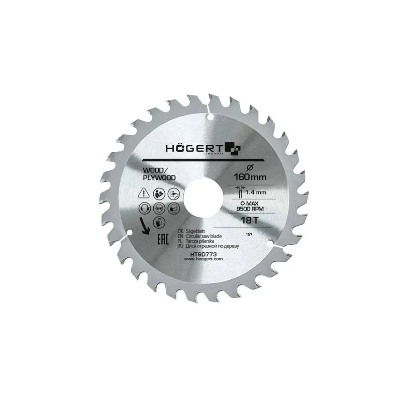 HÖGERT List za cirkular 160 mm — 18 zuba