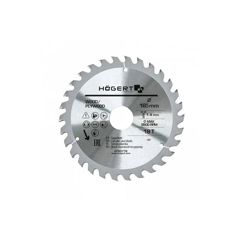 HÖGERT List za cirkular 165 mm — 18 zuba