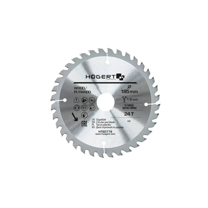 HÖGERT List za cirkular 185 mm — 24 zuba