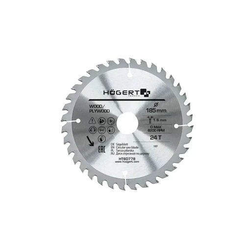 HÖGERT List za cirkular 185 mm — 24 zuba
