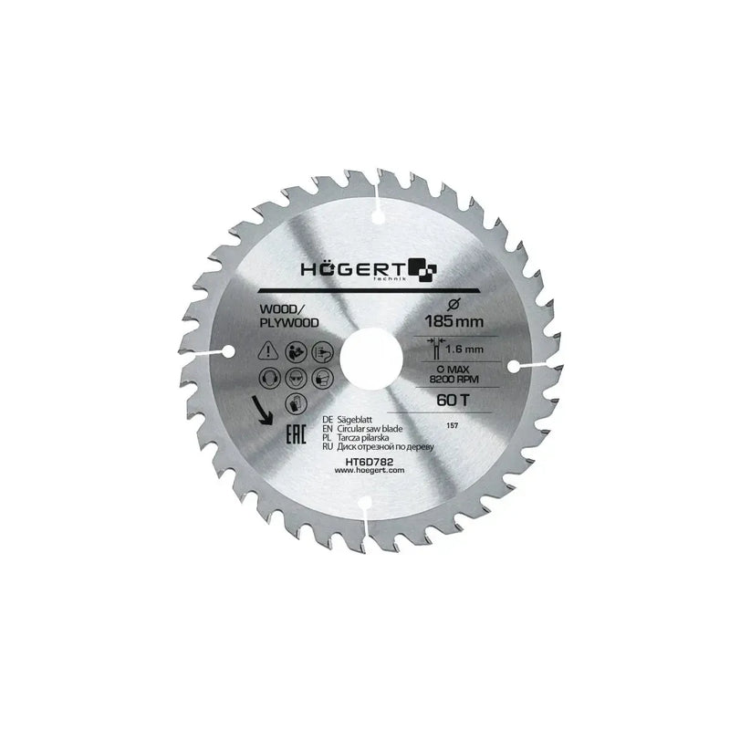HÖGERT List za cirkular 185 mm — 60 zuba