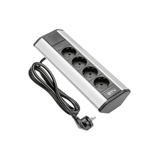 GTV LED Ugaona utičnica 4× — 1,5 m, alu