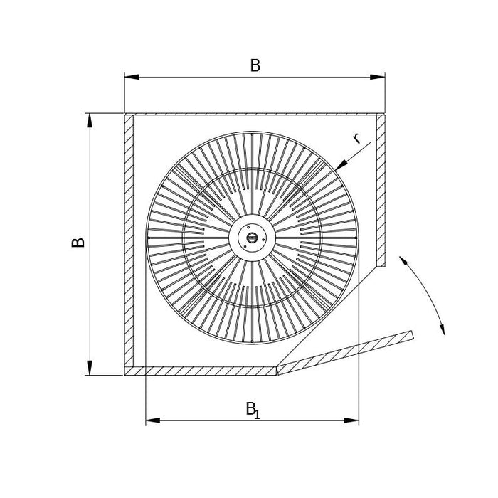 Ugaona okretna mreža pun krug