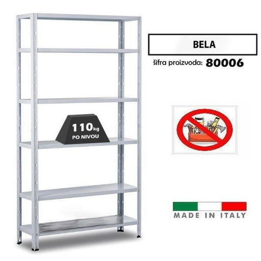 Polica metal-metal 188x100x30cm 6x110kg