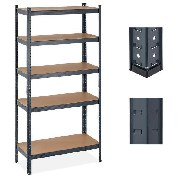 Polica metal-medijapan 180x120x45cm, 5x175kg antracit