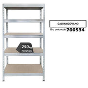 Polica metal-medijapan PRO EB50 180x90x45cm 5x250kg