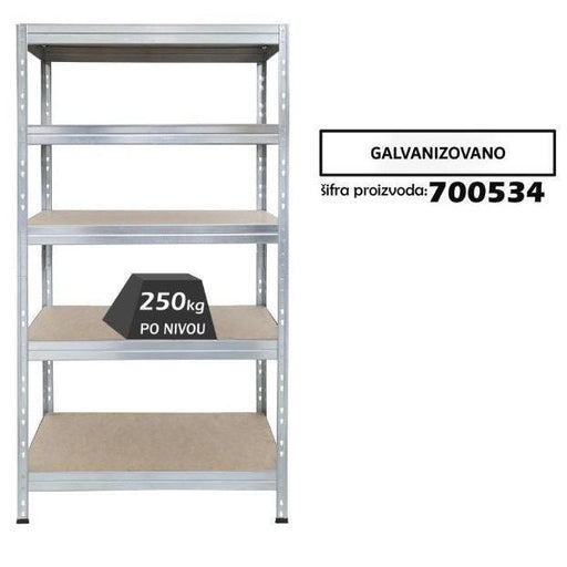 Polica metal-medijapan PRO EB50 180x90x45cm 5x250kg
