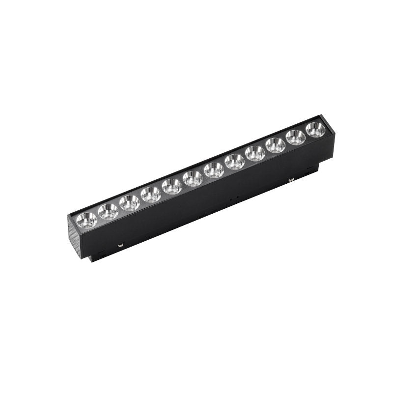 Magnetna šinska LED svetiljka tačkasta 12W, V47mm — crna