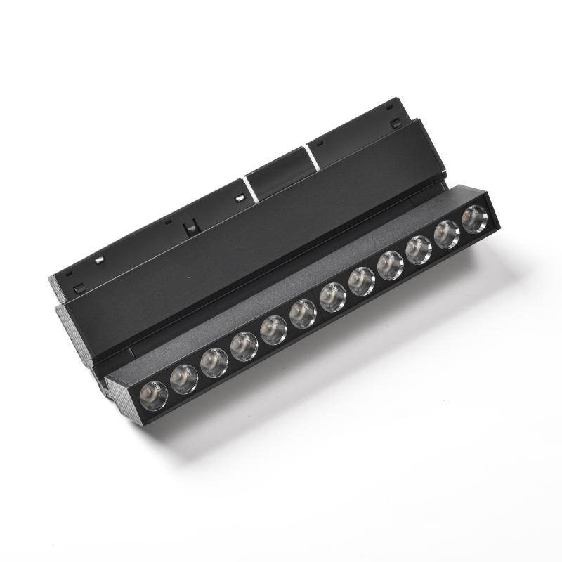 Magnetna šinska LED svetiljka tačkasta 12W, V108mm — crna