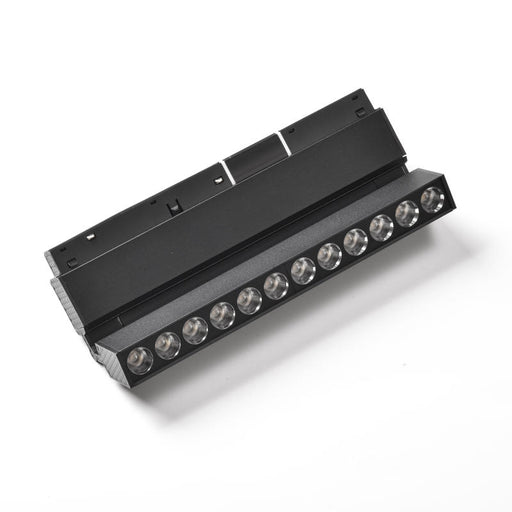 Magnetna šinska LED svetiljka tačkasta 12W, V108mm — crna