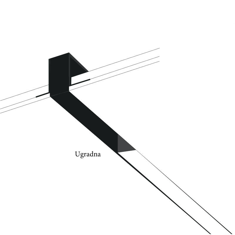Ugradna magnetna šina 2m — crna