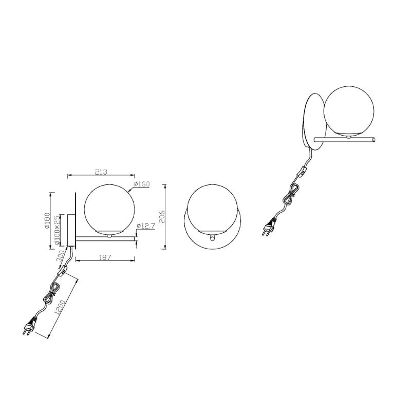 ZIDNA LAMPA PURE 1XE14 ANTRACIT 202000142