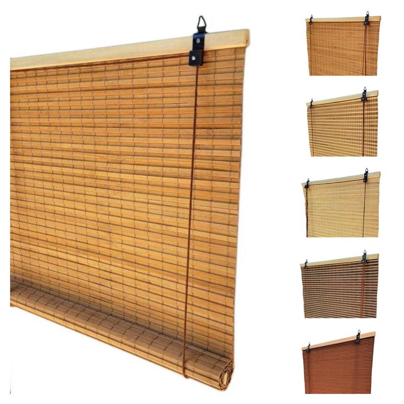 Bambusova roletna, gotove dimenzije — 60–140 × 80–120 cm, više dezena