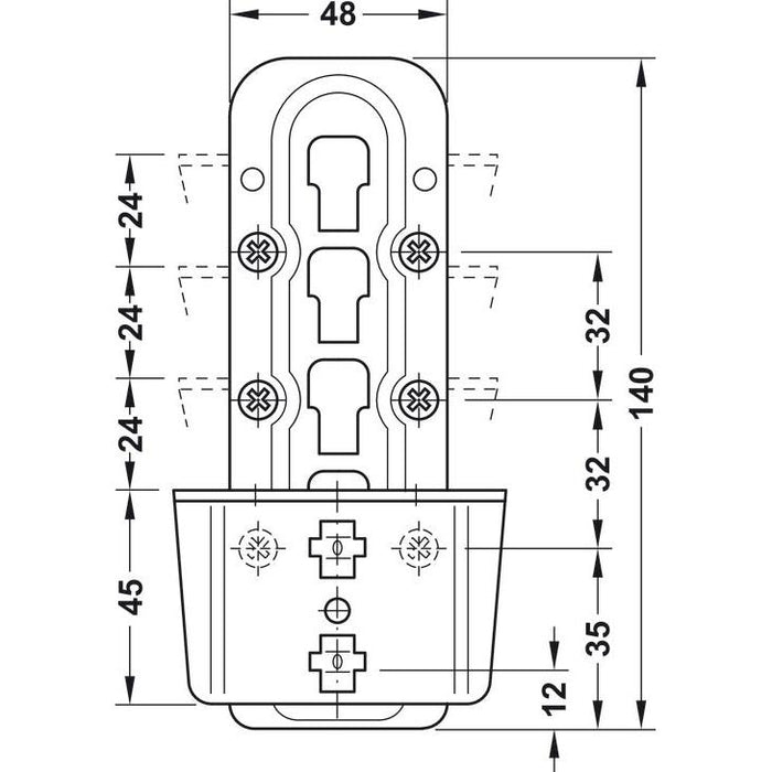 Spojni element kreveta HS za nosač srednje grede i nosač letvičaste podnice