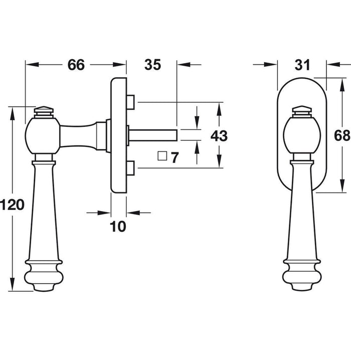 HÄFELE prozorska ručica Scheitter 826