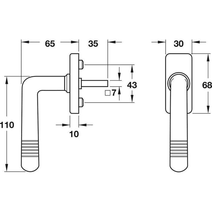 HÄFELE prozorska ručica Bisschop Art Deco 180/R