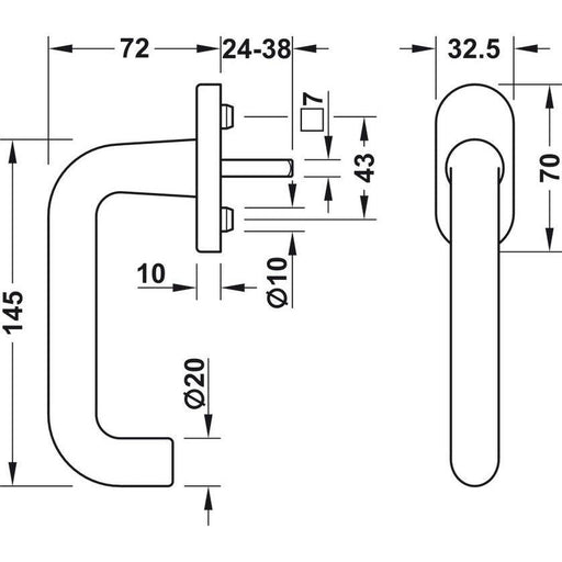 HÄFELE prozorska ručica FSB 34 1070