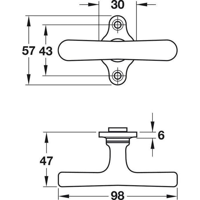 HÄFELE prozorska ručica Bisschop Dresden 4065