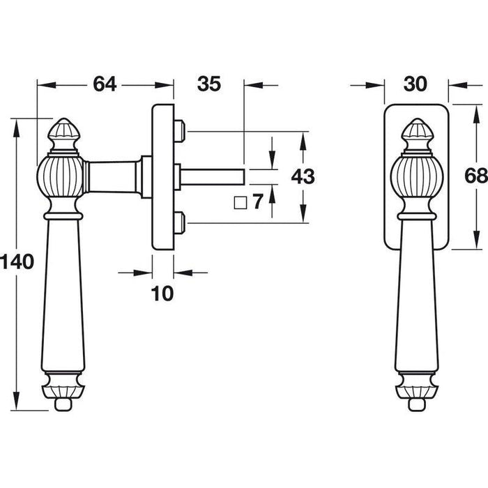 HÄFELE prozorska ručica Bisschop Jugendstil 1900/R
