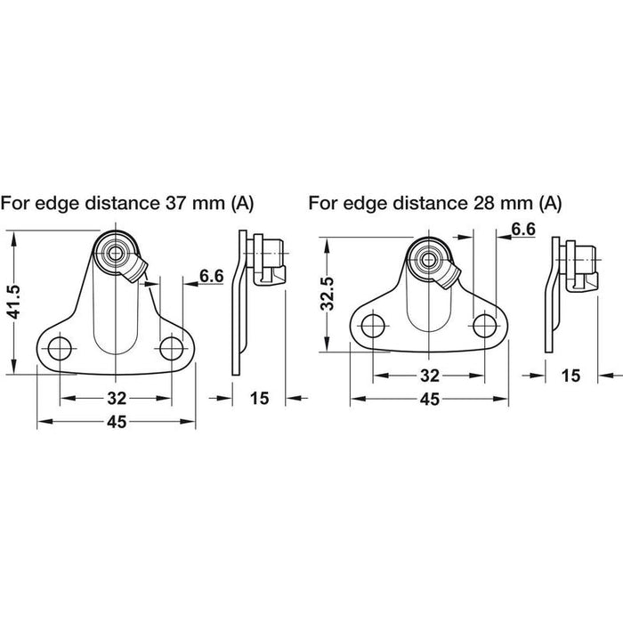 Häfele Podizni mehanizam Duo Standard set za drvene ili široke aluminijumske frontove