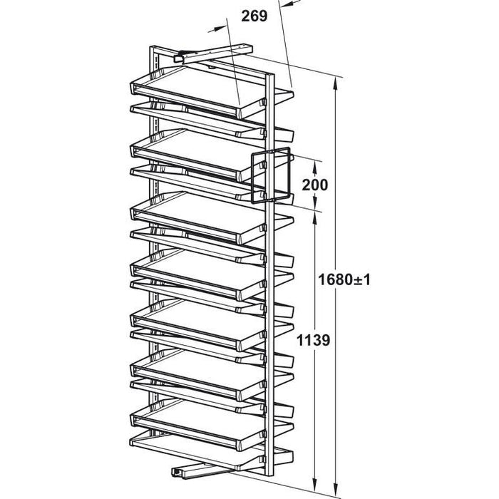 Häfele cipelarnik, okretni 180°, za do 50 parova cipela