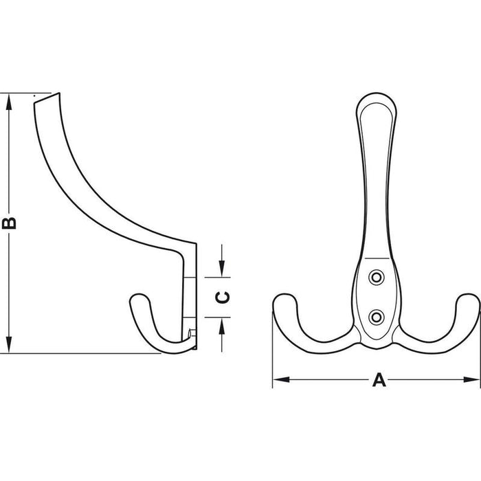 Garderobna kuka sa 3 kuke, Häfele Déco