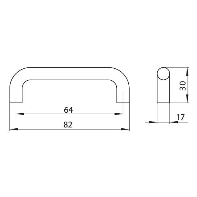 Ručica za nameštaj S 30 — 82–112 mm, više razmaka, drvo
