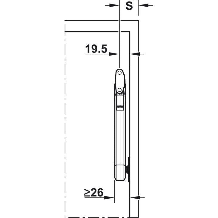Häfele Maxi Podizni Mehanizam za otklopna vrata od drva ili s aluminijskim okvirom širine okvira od preko 45 mm