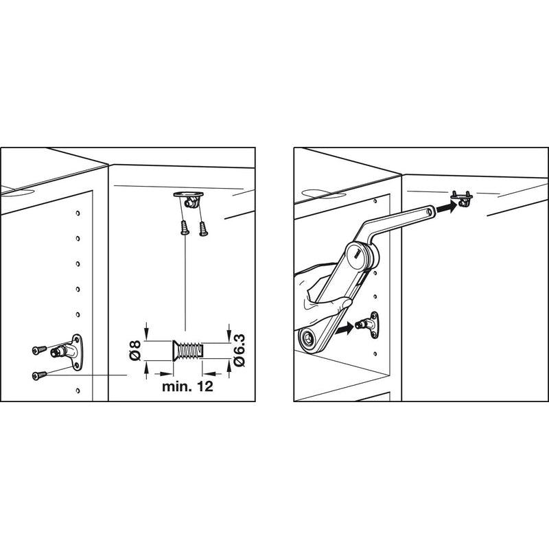 Häfele Maxi Podizni Mehanizam za otklopna vrata s aluminijskim okvirom 20 mm