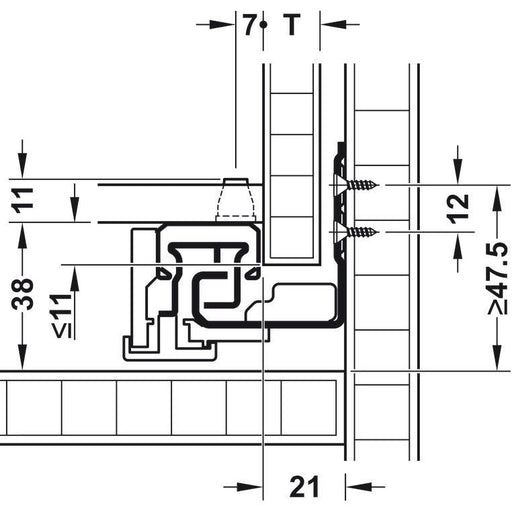 HÄFELE Skriveni klizač sa usporivačem Matrix UM A30