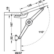 Häfele Podizni mehanizam Duo Forte set za drvene ili široke aluminijumske frontove