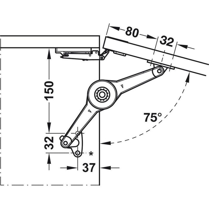 Häfele Podizni mehanizam Duo Standard set za drvene ili široke aluminijumske frontove