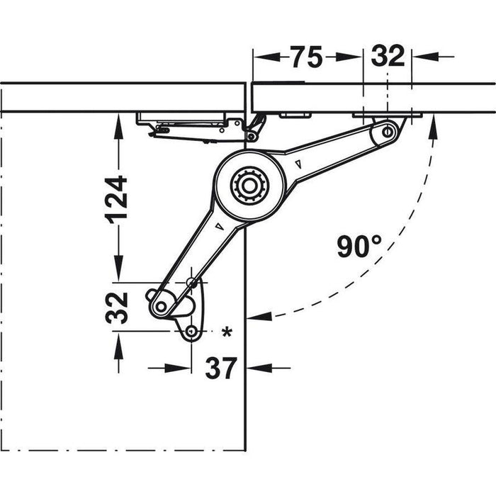Häfele Podizni mehanizam Duo Standard set za drvene ili široke aluminijumske frontove