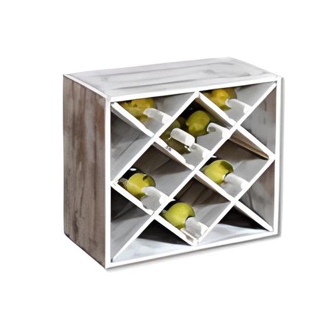 Polica za vino od borovog drveta 12 - struka podela siva