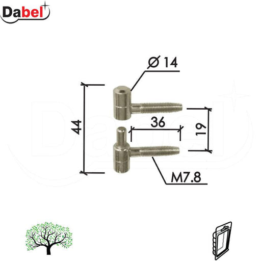 Šarka uvrtna za vrata SP9030 Hr 14mm DP1