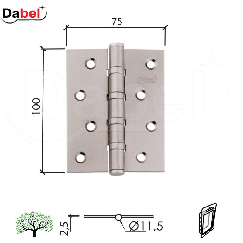 Šarka brodska za vrata SP9036 B-Ni 100x75x2,5mm/fi11,5 ( 2kom.) 4 ležaja BPDQ